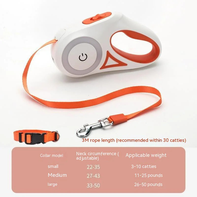 Retractable Dog Leash with LED Light