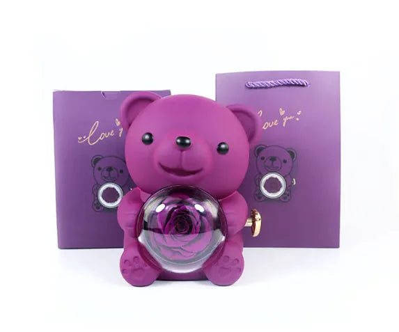 Eternal Rose Teddy Bear Gift Box