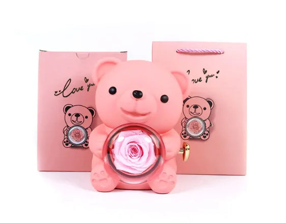 Eternal Rose Teddy Bear Gift Box