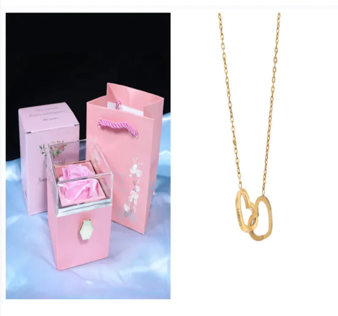 Rotating Soap Flower Rose Gift Box Creative Rotating Rose Jewelry Packaging Box Valentine's Day Gift For Women